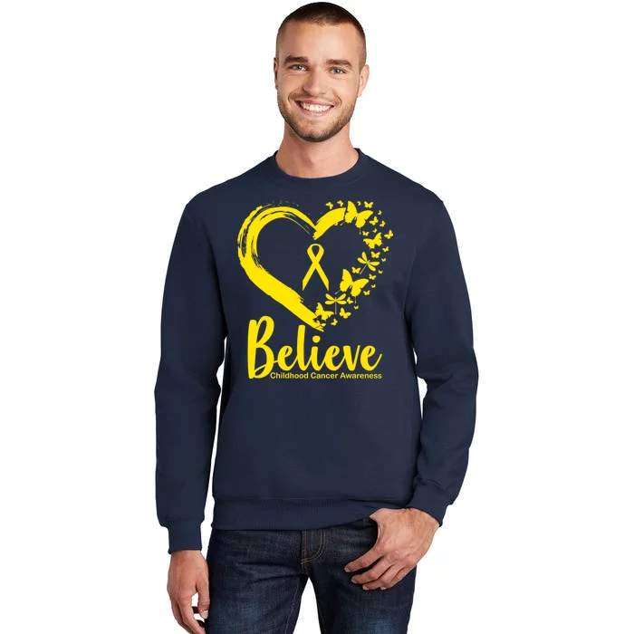 Believe Childhood Cancer Awareness Tall Sweatshirt