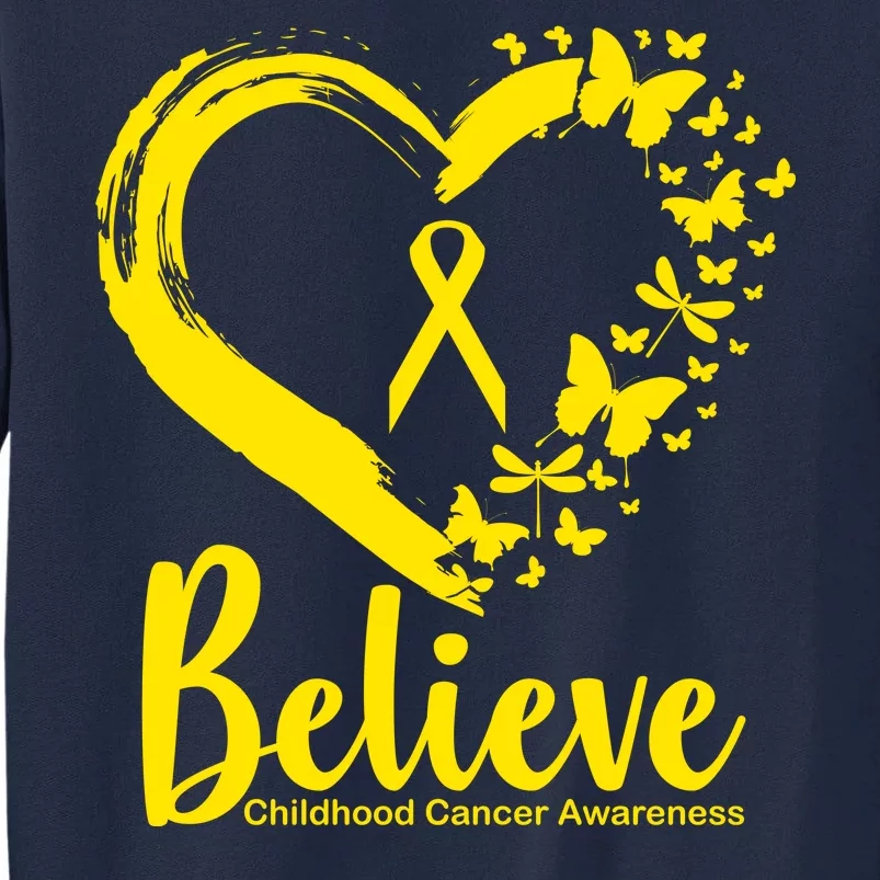 Believe Childhood Cancer Awareness Tall Sweatshirt