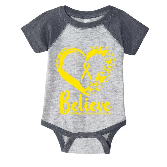 Believe Childhood Cancer Awareness Infant Baby Jersey Bodysuit