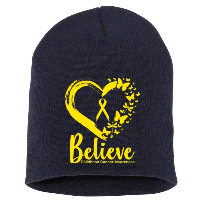 Believe Childhood Cancer Awareness Short Acrylic Beanie