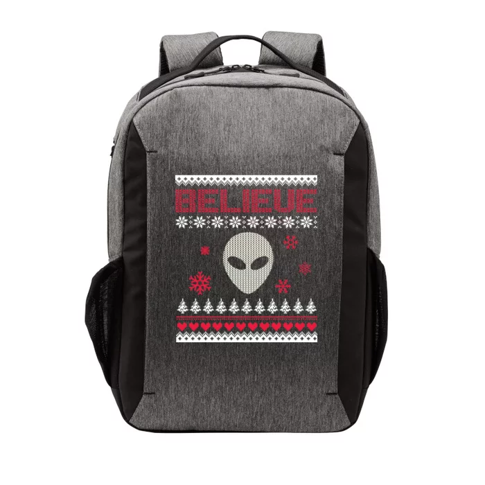 Believe In Aliens Ugly Christmas Vector Backpack