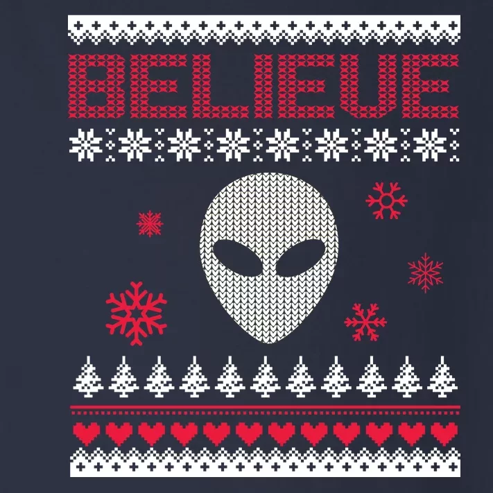 Believe In Aliens Ugly Christmas Toddler Long Sleeve Shirt