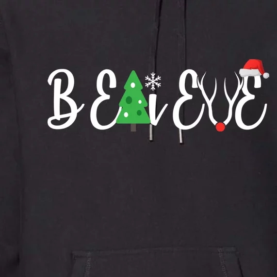 Believe In Christmas Cute Premium Hoodie