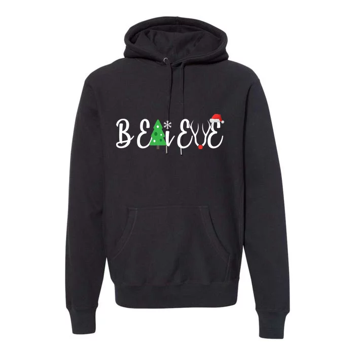 Believe In Christmas Cute Premium Hoodie