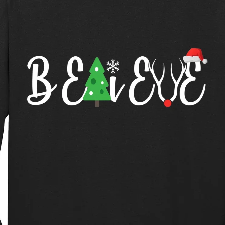 Believe In Christmas Cute Tall Long Sleeve T-Shirt