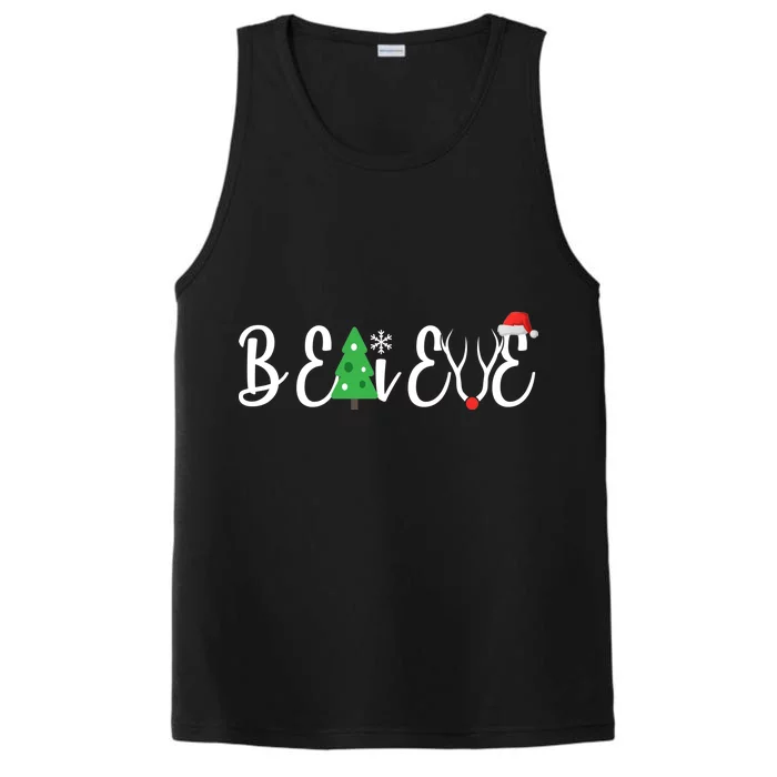 Believe In Christmas Cute Performance Tank