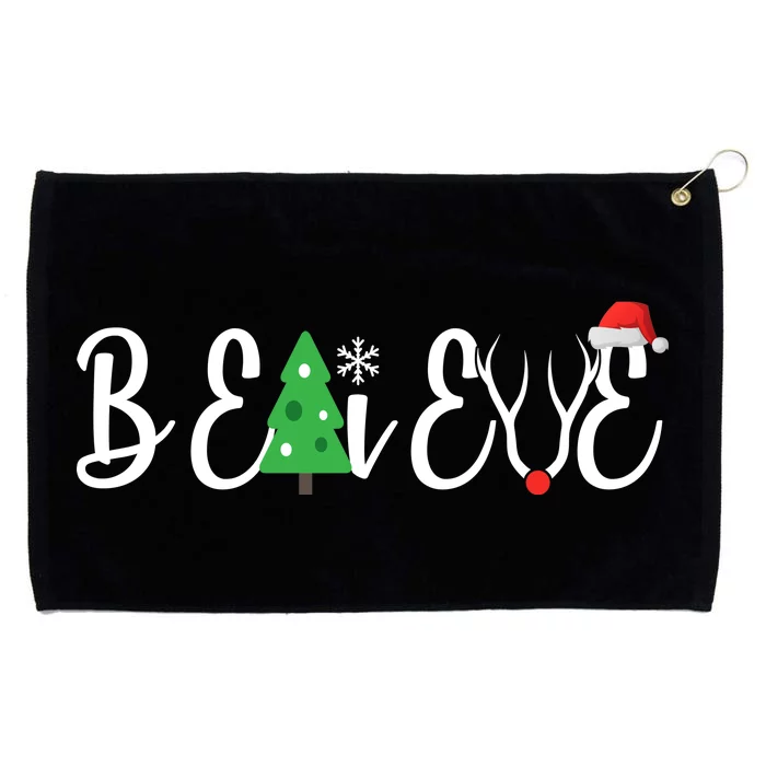 Believe In Christmas Cute Grommeted Golf Towel