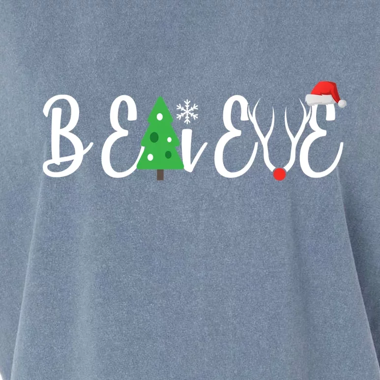 Believe In Christmas Cute Garment-Dyed Women's Muscle Tee