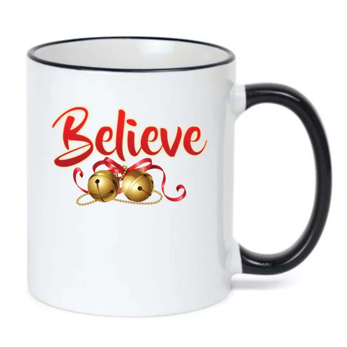 Believe In Christmas Jingle Bells Black Color Changing Mug