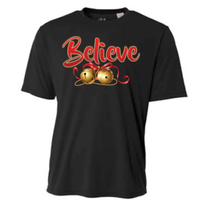 Believe In Christmas Jingle Bells Cooling Performance Crew T-Shirt