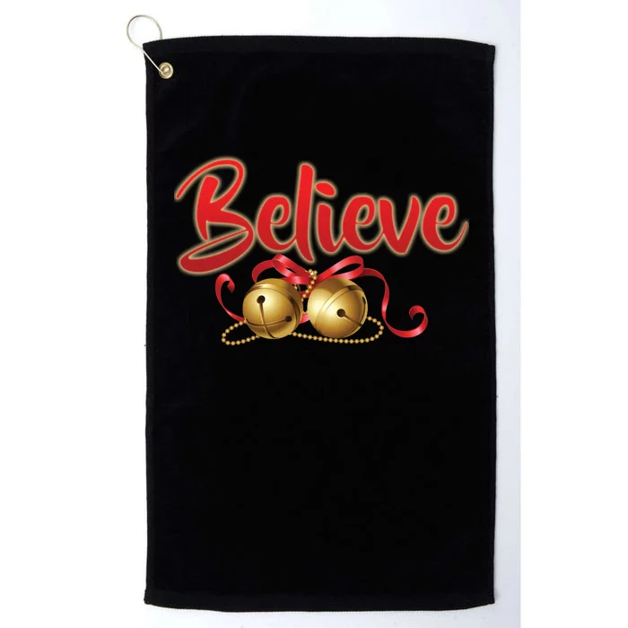 Believe In Christmas Jingle Bells Platinum Collection Golf Towel