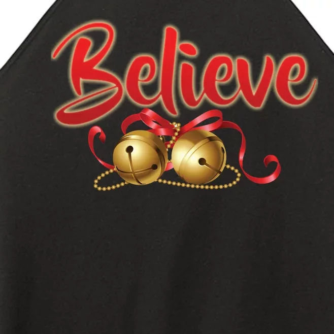 Believe In Christmas Jingle Bells Women’s Perfect Tri Rocker Tank