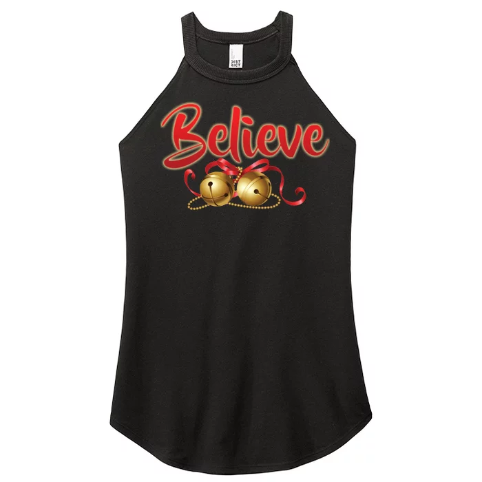 Believe In Christmas Jingle Bells Women’s Perfect Tri Rocker Tank