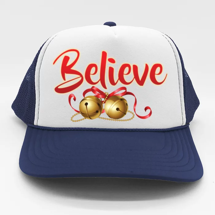 Believe In Christmas Jingle Bells Trucker Hat