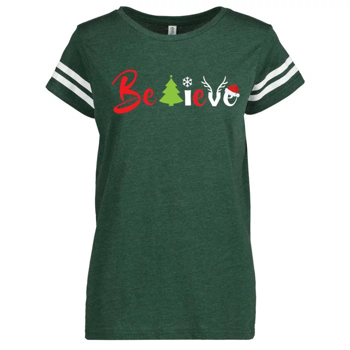 Believe In Christmas Spirit Enza Ladies Jersey Football T-Shirt