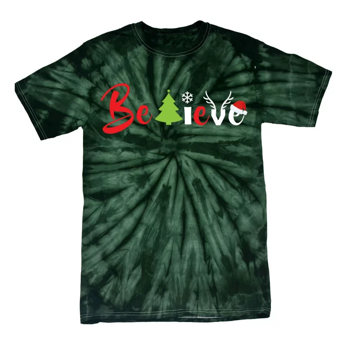 Believe In Christmas Spirit Tie-Dye T-Shirt