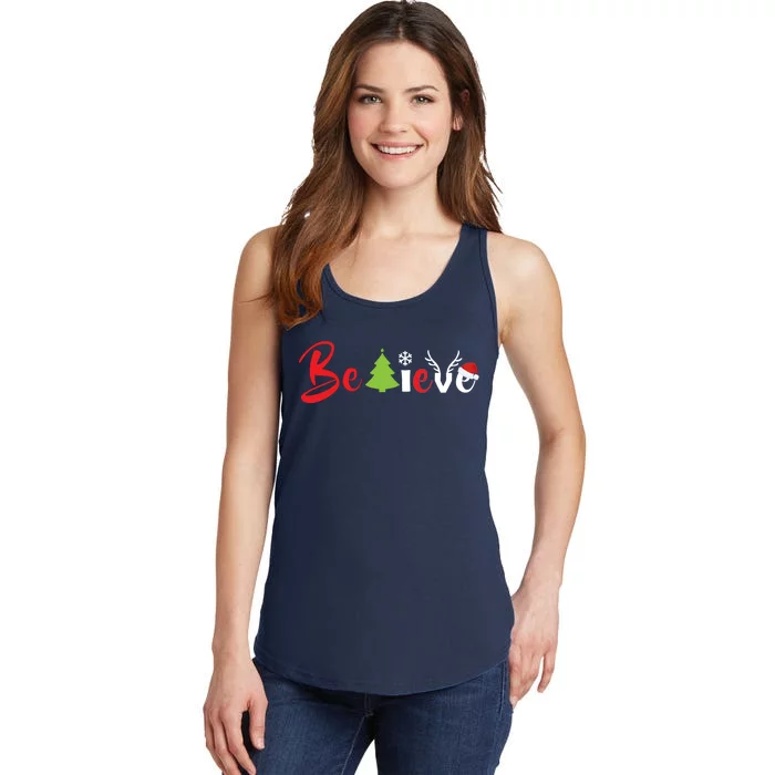 Believe In Christmas Spirit Ladies Essential Tank