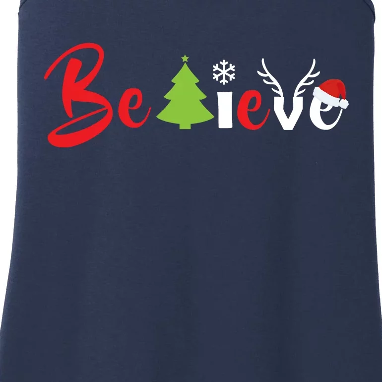 Believe In Christmas Spirit Ladies Essential Tank