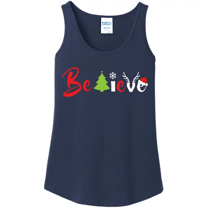 Believe In Christmas Spirit Ladies Essential Tank