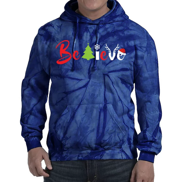 Believe In Christmas Spirit Tie Dye Hoodie