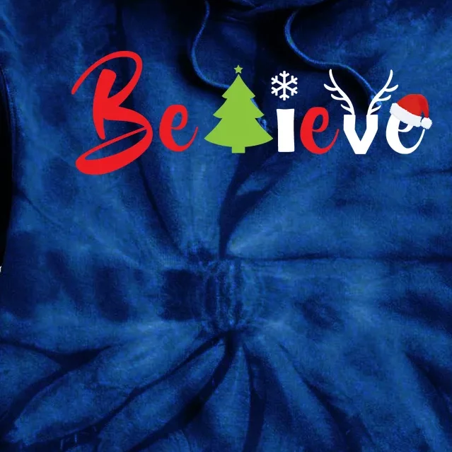 Believe In Christmas Spirit Tie Dye Hoodie