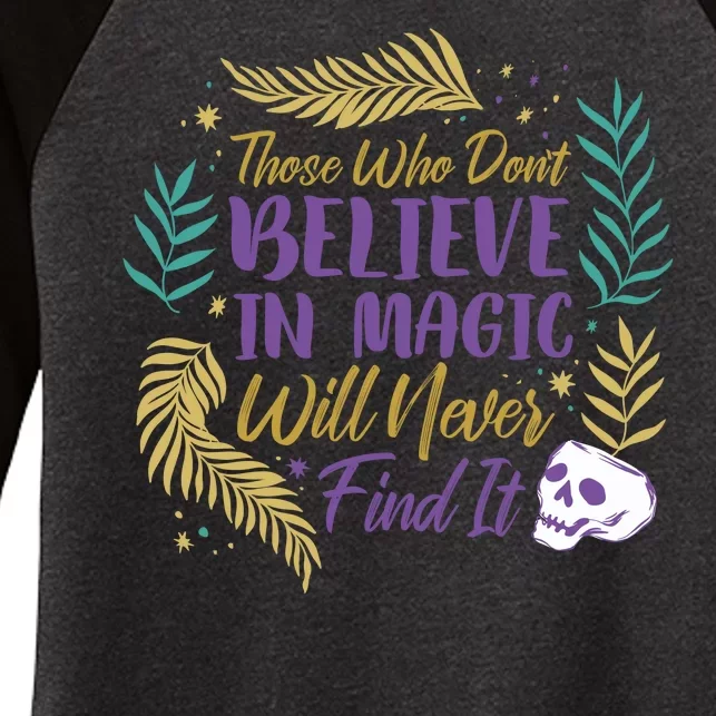 Believe In Magic Women's Tri-Blend 3/4-Sleeve Raglan Shirt