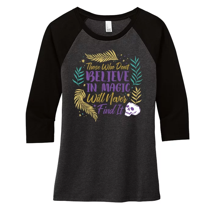 Believe In Magic Women's Tri-Blend 3/4-Sleeve Raglan Shirt