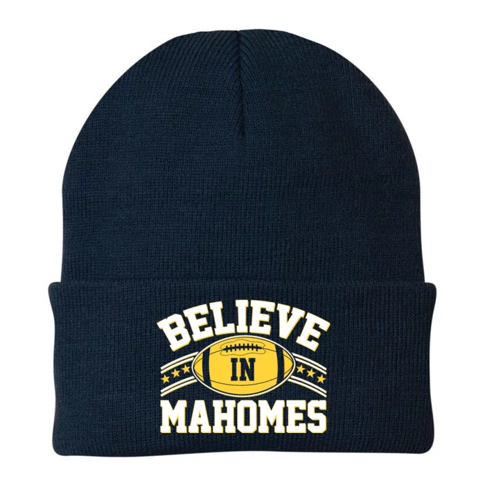 Believe In Mahomes KC Football Kansas City Fan Knit Cap Winter Beanie