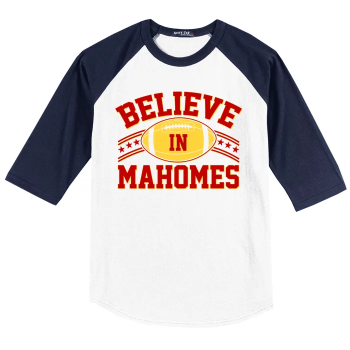 Believe In Mahomes KC Football Kansas City Fan Baseball Sleeve Shirt