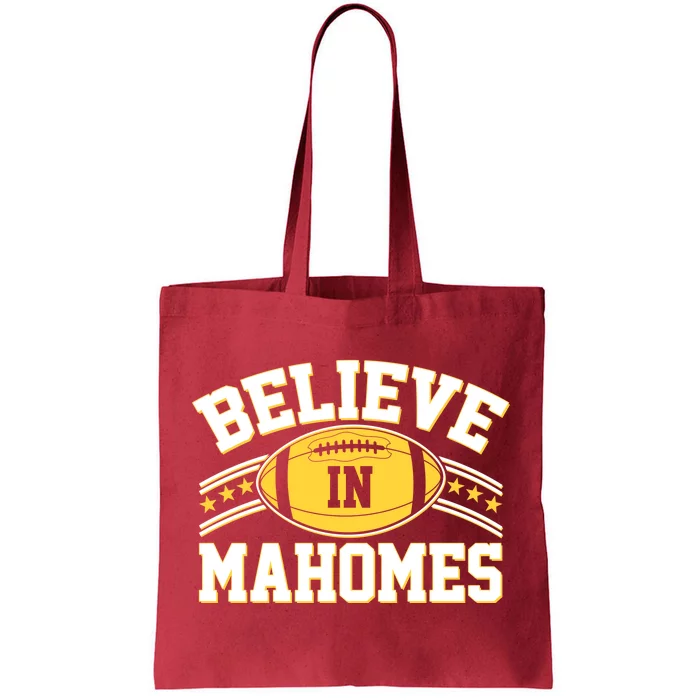 Believe In Mahomes KC Football Kansas City Fan Tote Bag