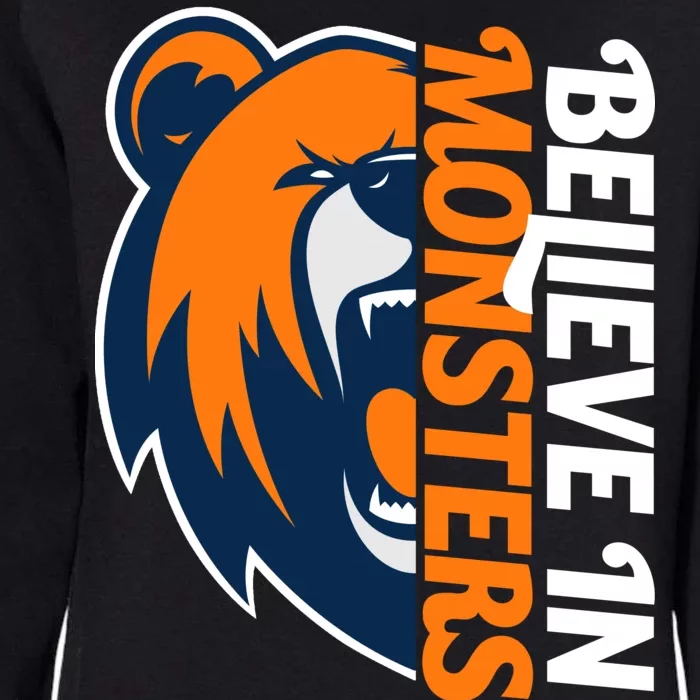 Believe In Monsters Chicago Football Womens California Wash Sweatshirt