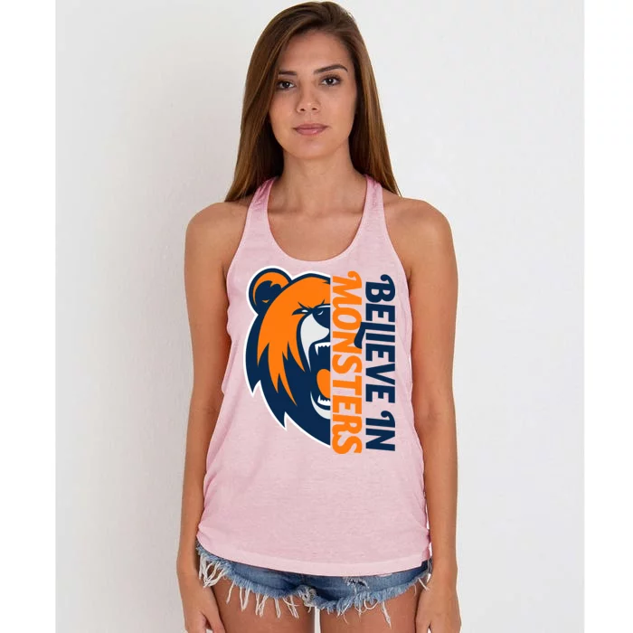 Believe In Monsters Chicago Football Women's Knotted Racerback Tank