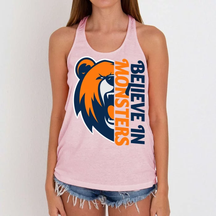 Believe In Monsters Chicago Football Women's Knotted Racerback Tank