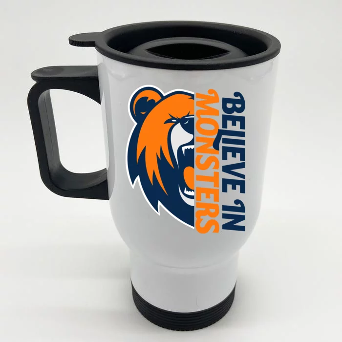 Believe In Monsters Chicago Football Front & Back Stainless Steel Travel Mug