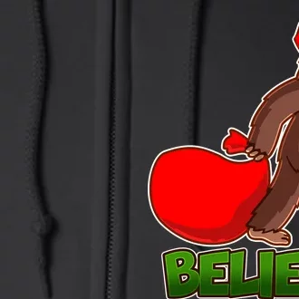 Believe In Santa Bigfoot Full Zip Hoodie