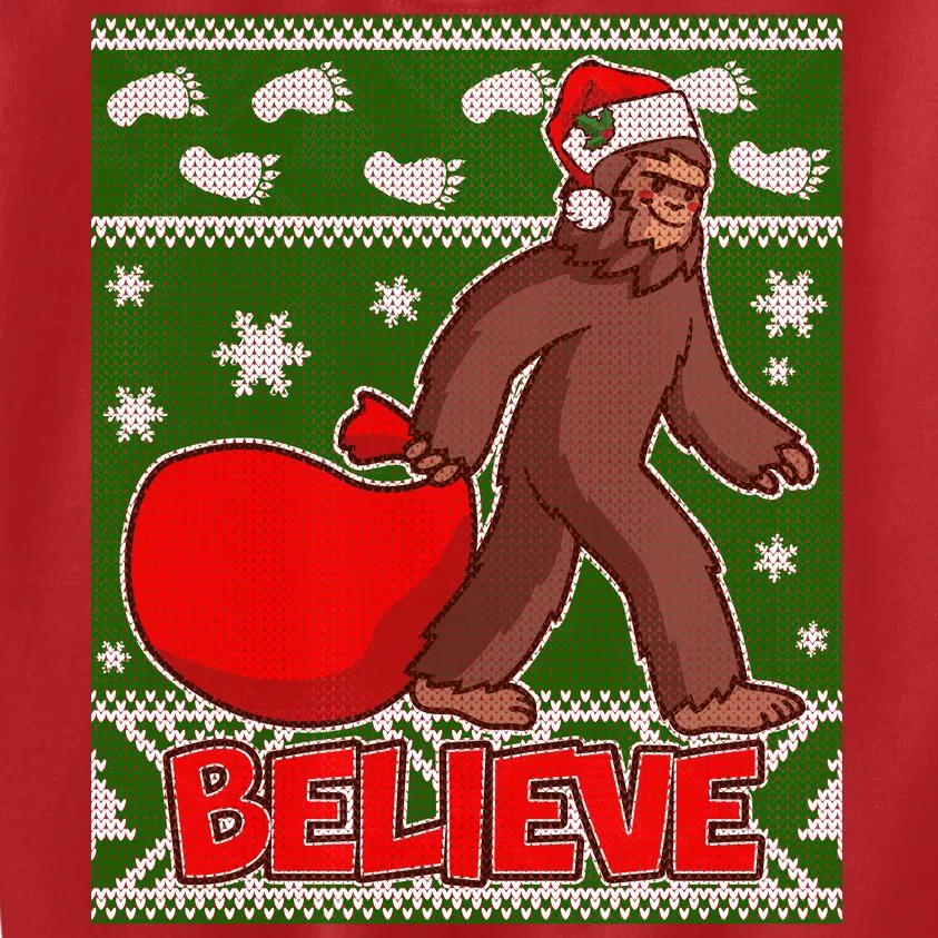 Believe In Santa Bigfoot Ugly Christmas Kids Sweatshirt