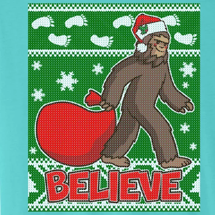 Believe In Santa Bigfoot Ugly Christmas ChromaSoft Performance T-Shirt