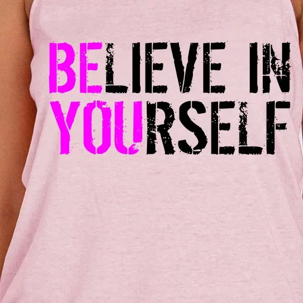 Believe in Yourself Be You Women's Knotted Racerback Tank