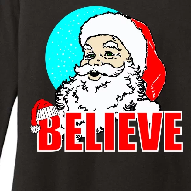 Believe Santa Womens CVC Long Sleeve Shirt