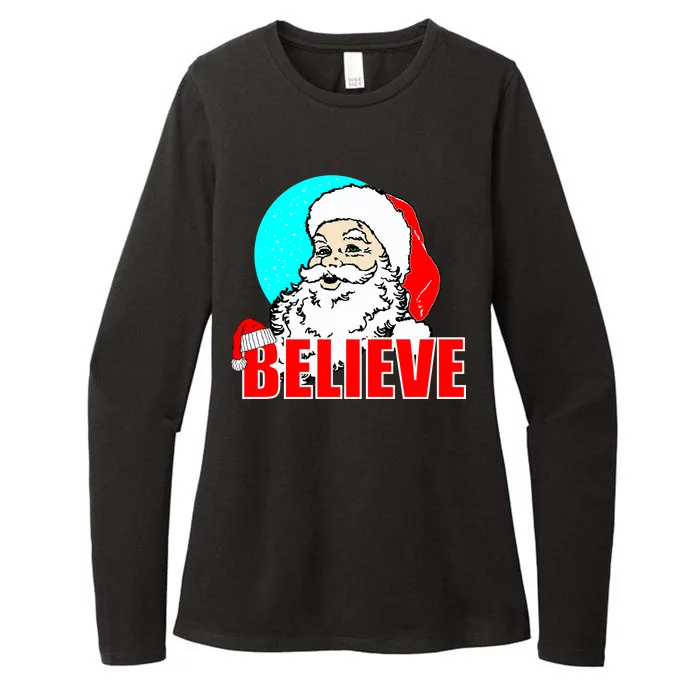 Believe Santa Womens CVC Long Sleeve Shirt