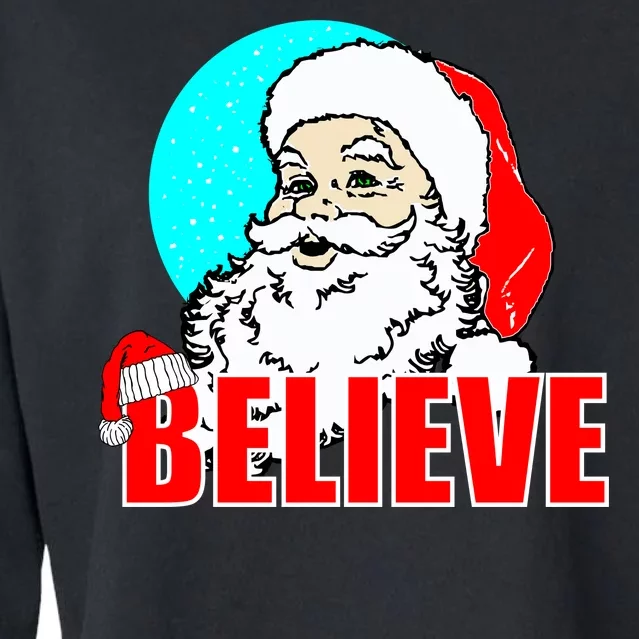 Believe Santa Cropped Pullover Crew