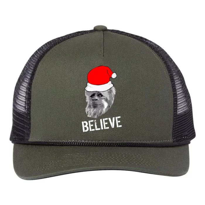 Believe Santa Sasquatch Retro Rope Trucker Hat Cap