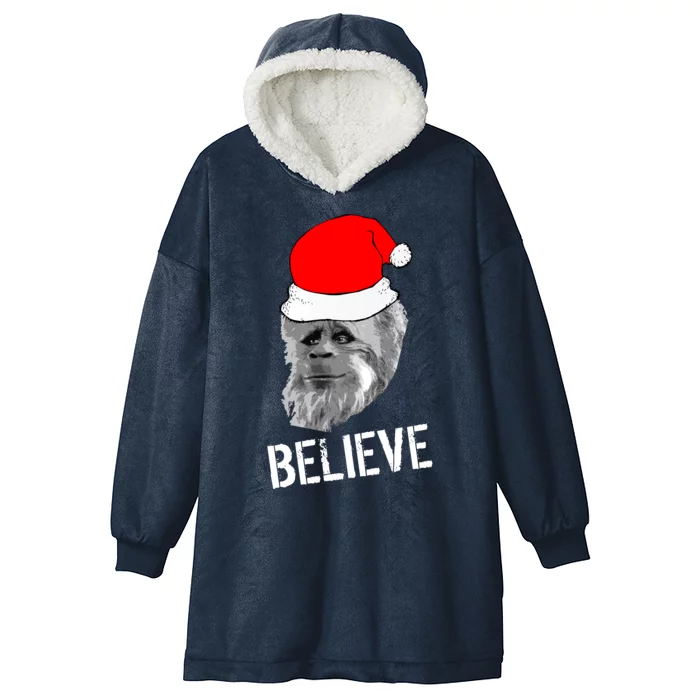 Believe Santa Sasquatch Hooded Wearable Blanket