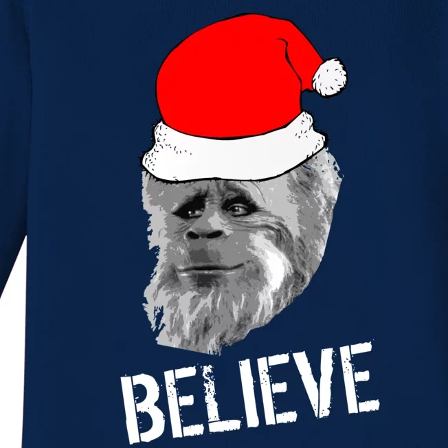 Believe Santa Sasquatch Baby Long Sleeve Bodysuit