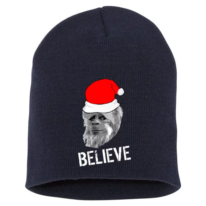 Believe Santa Sasquatch Short Acrylic Beanie