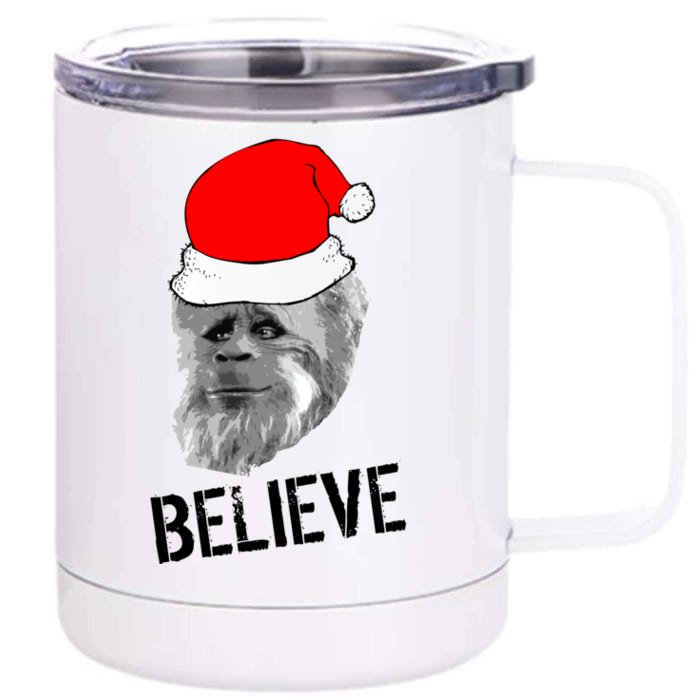 Believe Santa Sasquatch Front & Back 12oz Stainless Steel Tumbler Cup