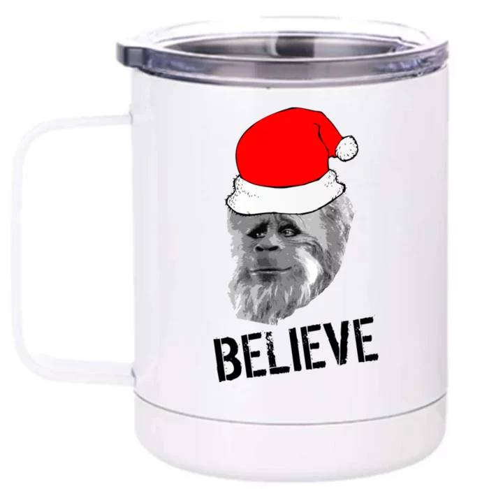 Believe Santa Sasquatch Front & Back 12oz Stainless Steel Tumbler Cup