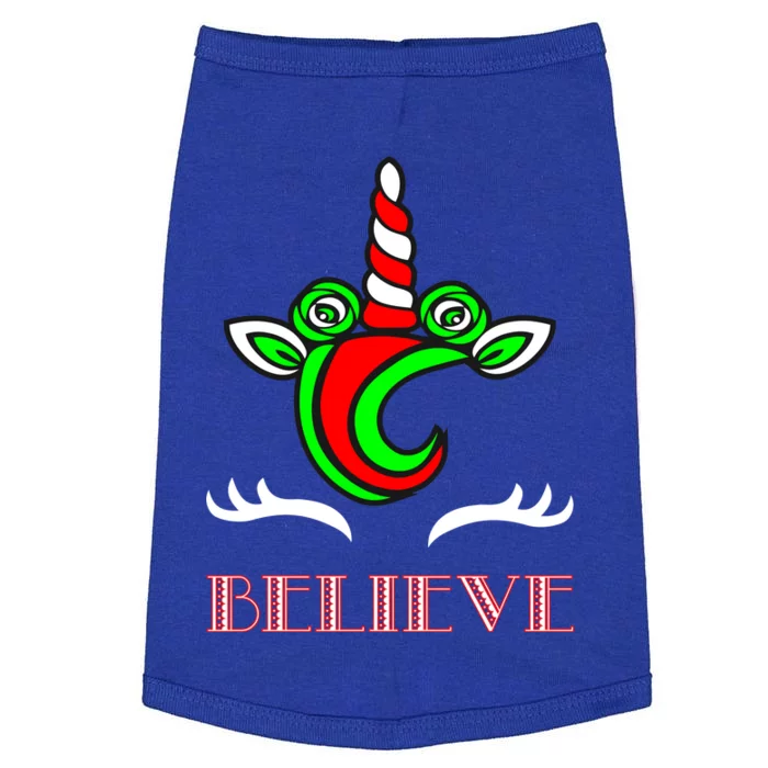 Believe Unicorn Christmas Doggie Tank