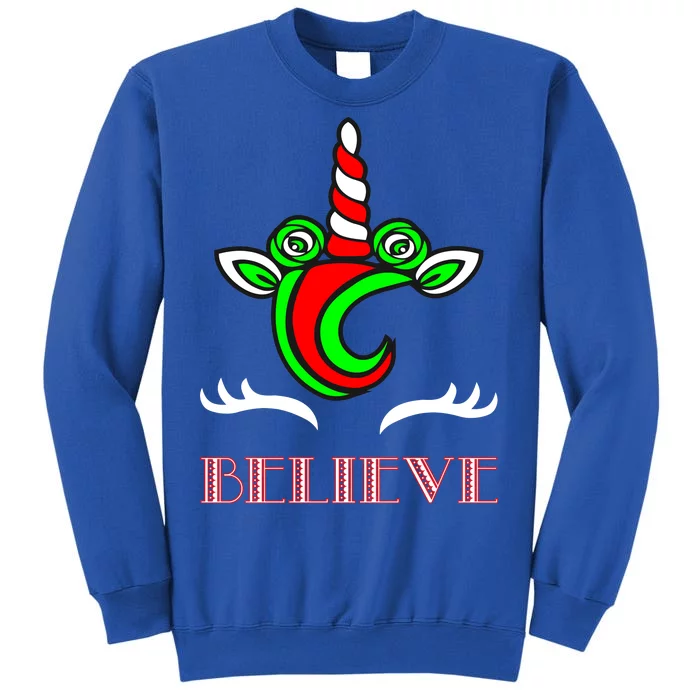 Believe Unicorn Christmas Tall Sweatshirt