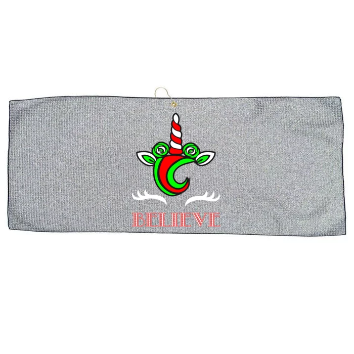 Believe Unicorn Christmas Large Microfiber Waffle Golf Towel